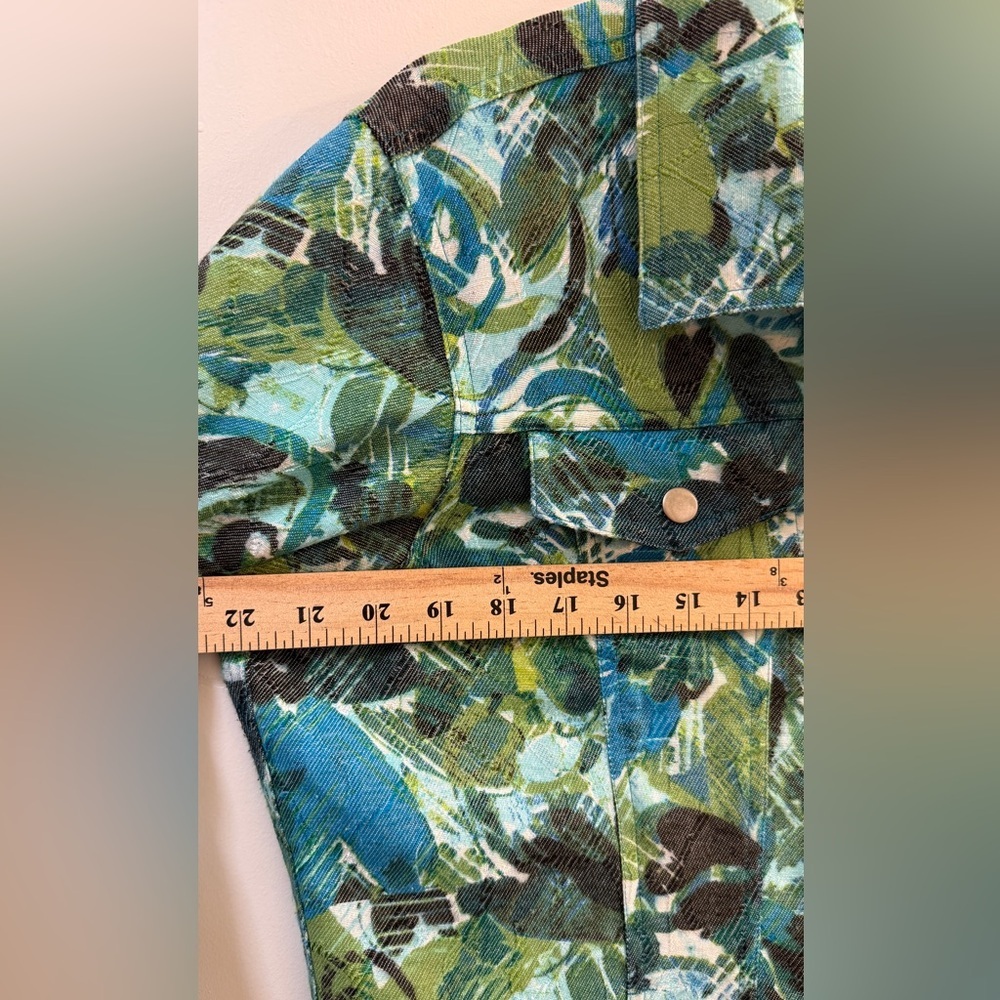 Chico’s Abstract Floral Tapestry Jacket Size 2 (L/12-14) - Picture 8 of 11